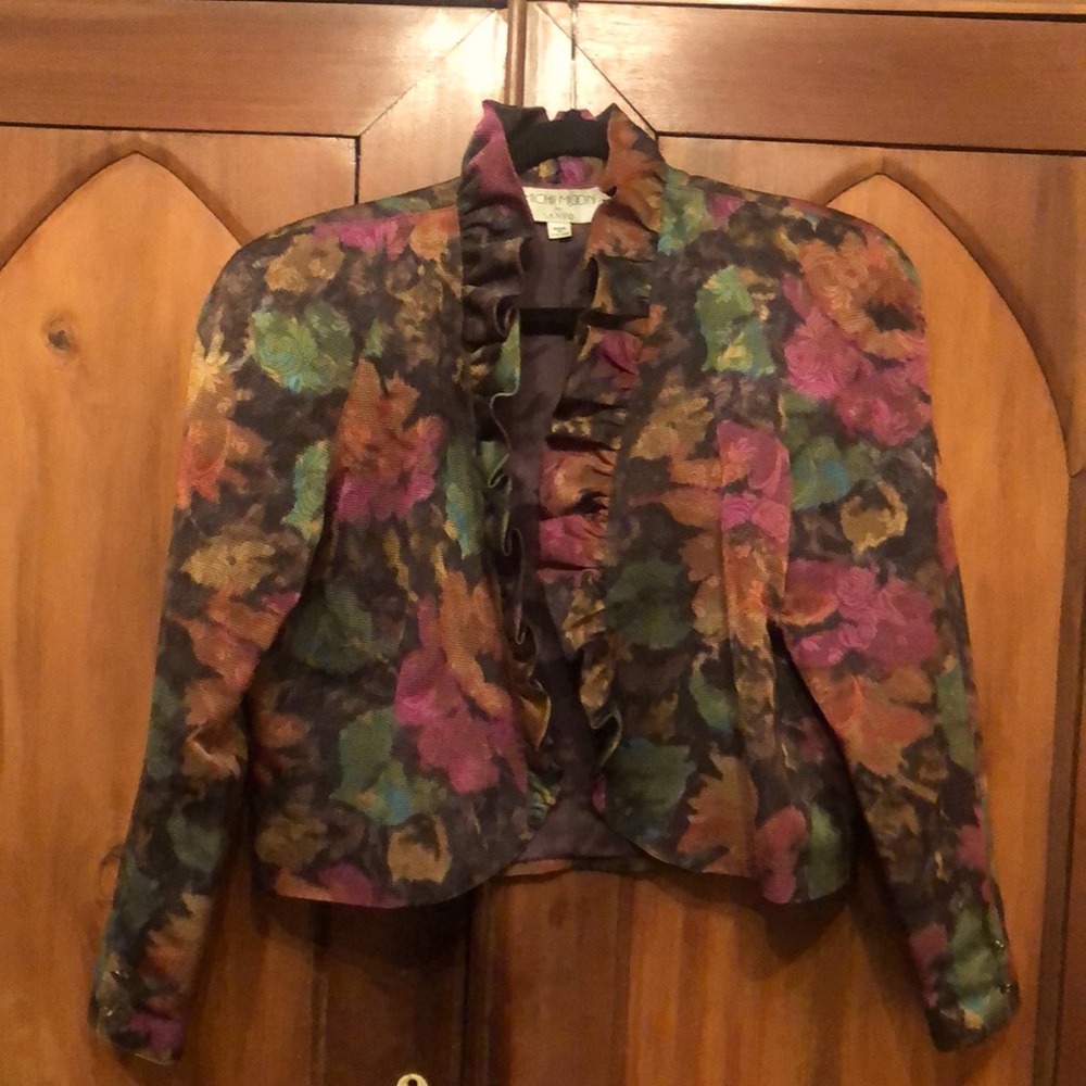 Michii Moon for Sanyo Floral Bolero Style Blazer Size 8